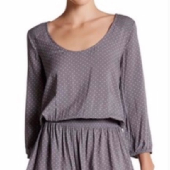 Soft Joie Zandi Star Moon Print Scoop Neck Drop Waist Mini Dress Gray Size XS - Picture 11 of 11